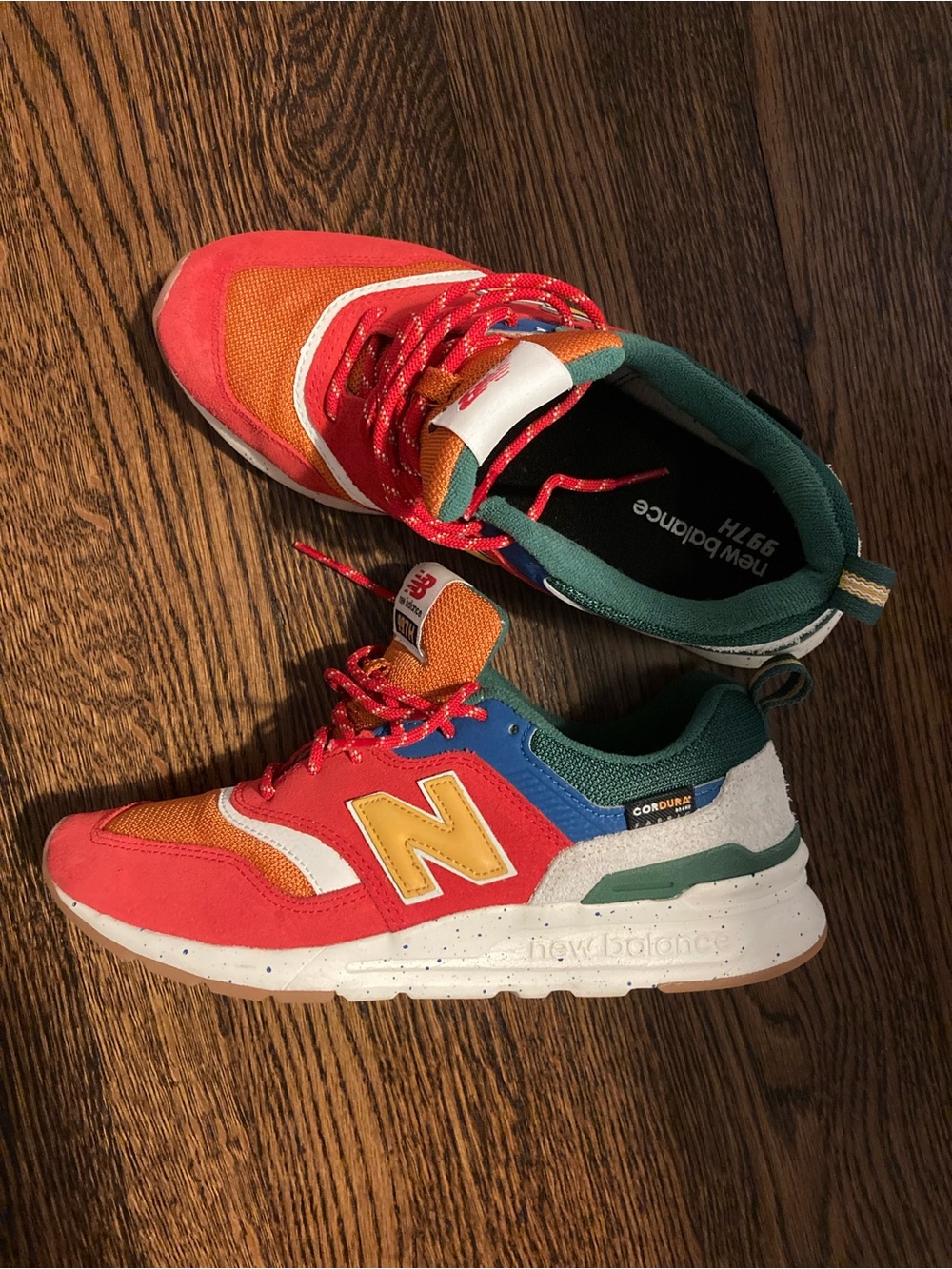 New Balance 997H Men’s Red/Orange/Yellow/Green Multicolor Sneakers size 9